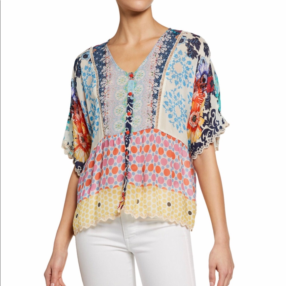 Johnny Was Pizzo Top multi size medium NWOT